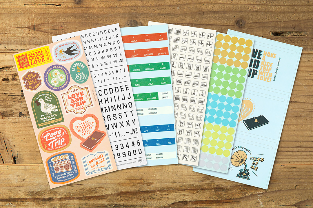 2025 DIARY Customized Sticker Set laid out on a table.