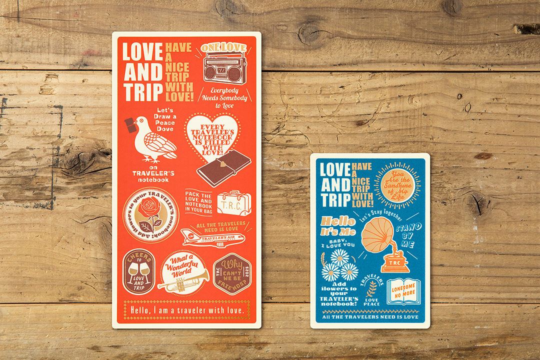 LOVE AND TRIP designs for 2025 DIARY Plastic Sheets for TRAVELER'S notebook.