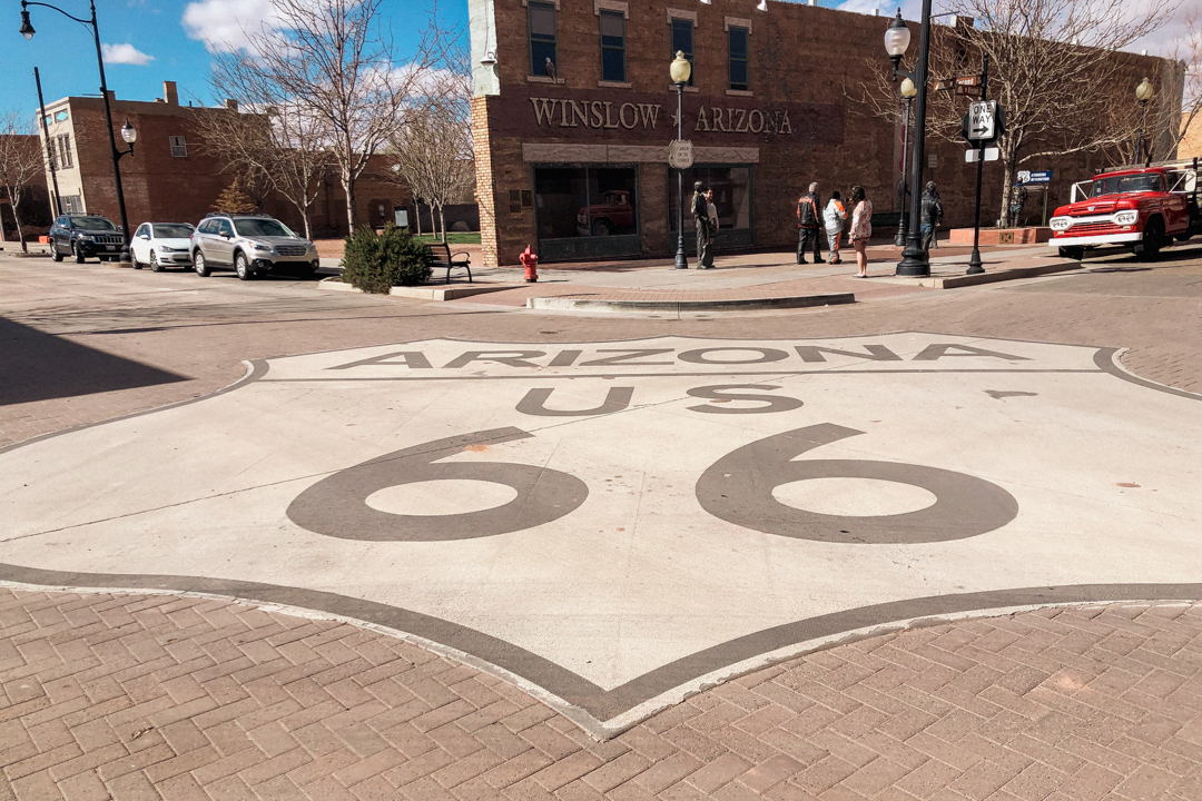 Arizona Route 66 floor mural.