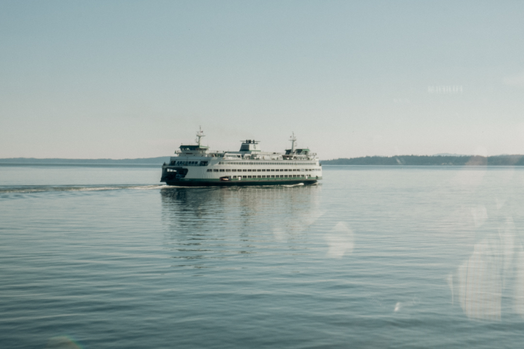 Washington State Ferry crossing Puget Sound.