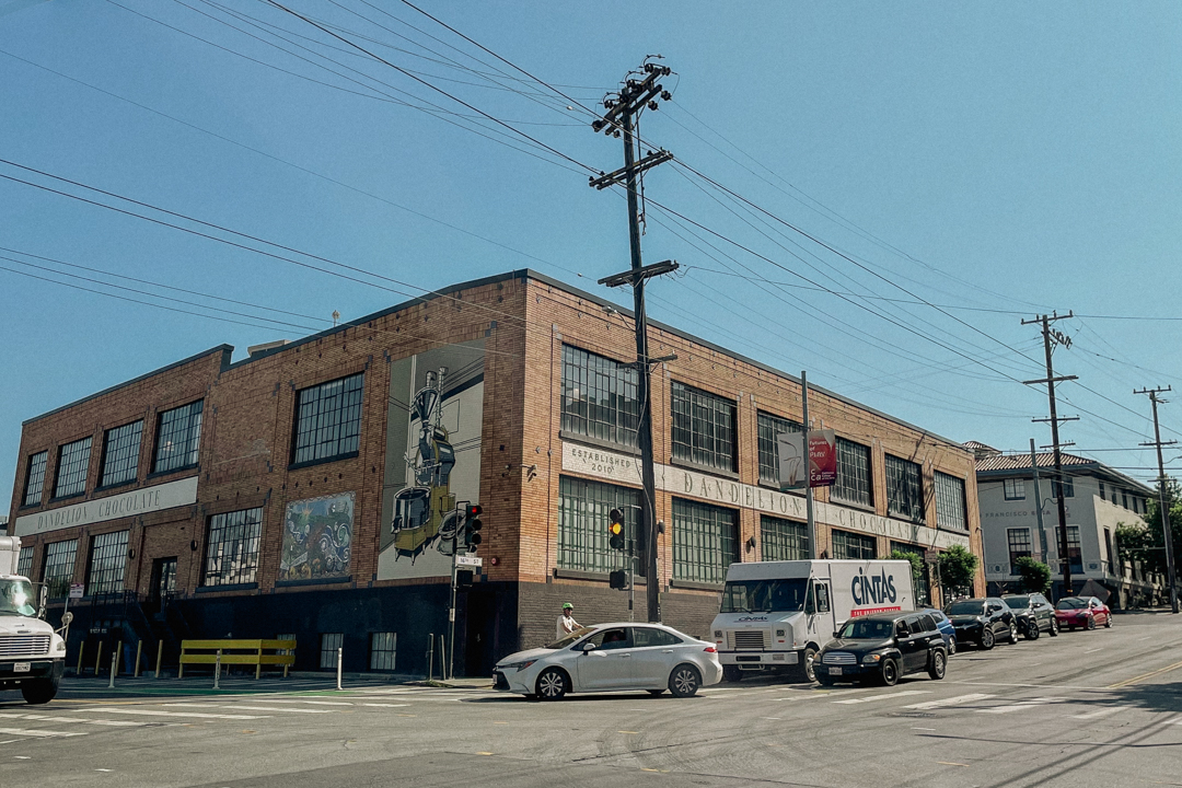 A view of the Dandelion Chocolate 16th Street Factory from the outside.