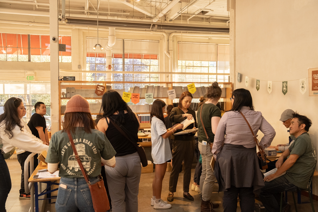 People shopping in the Heath News Stand event space.