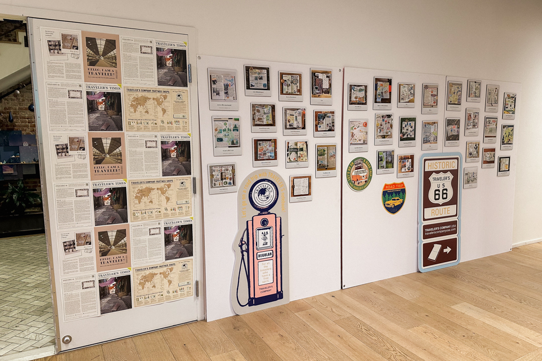 Gallery wall with Postcard-style prints.