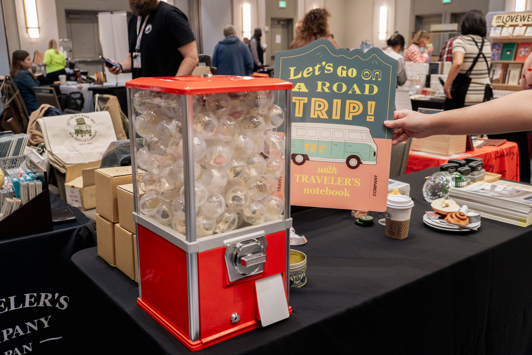 TRC USA capsule machine on the TRC USA table at the California Pen Show.