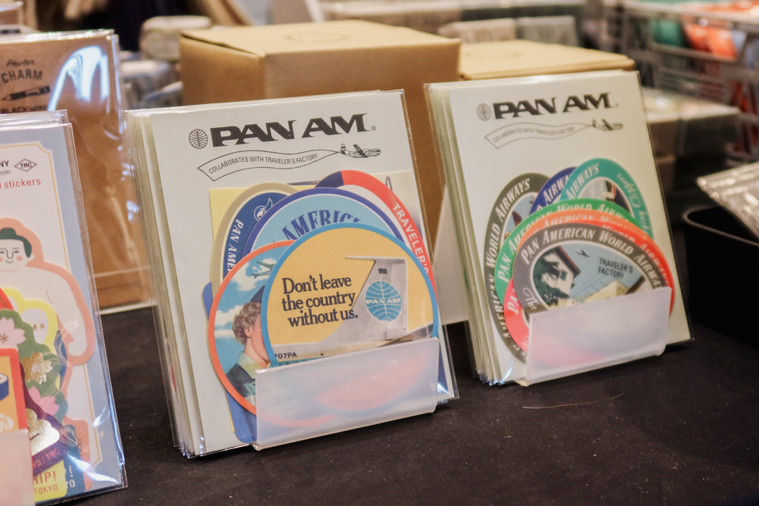 TF Original Pan Am Sticker Sets on the TRC USA table at the California Pen Show.