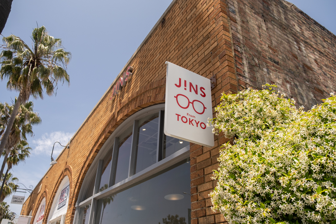 The exterior facade of the JINS Abbot Kinney Store in Los Angeles. 