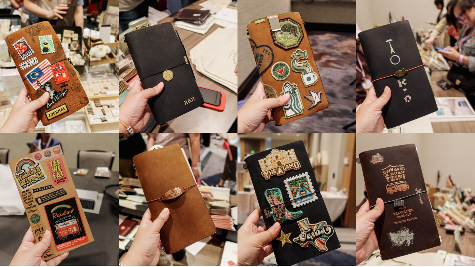 A collage of different customized TRAVELER'S notebooks from attendees of Little Craft Fest.