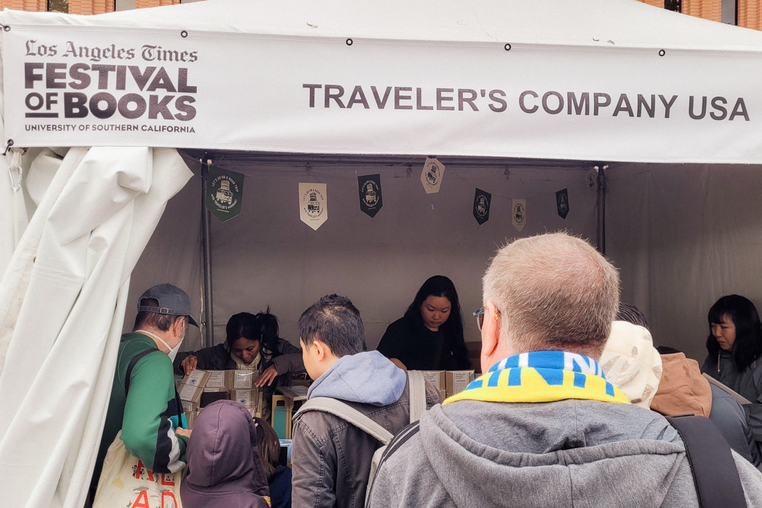 People shopping at the TRC USA booth at the L.A. Times Festival of Books.