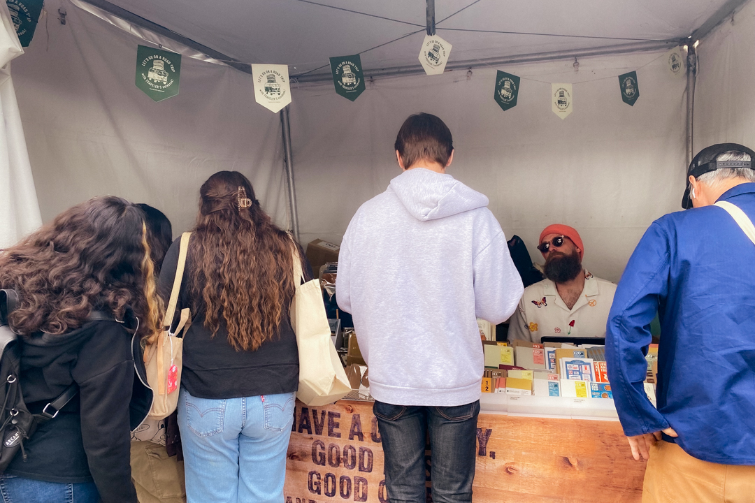 People shopping at the TRC USA booth at the L.A. Times Festival of Books.