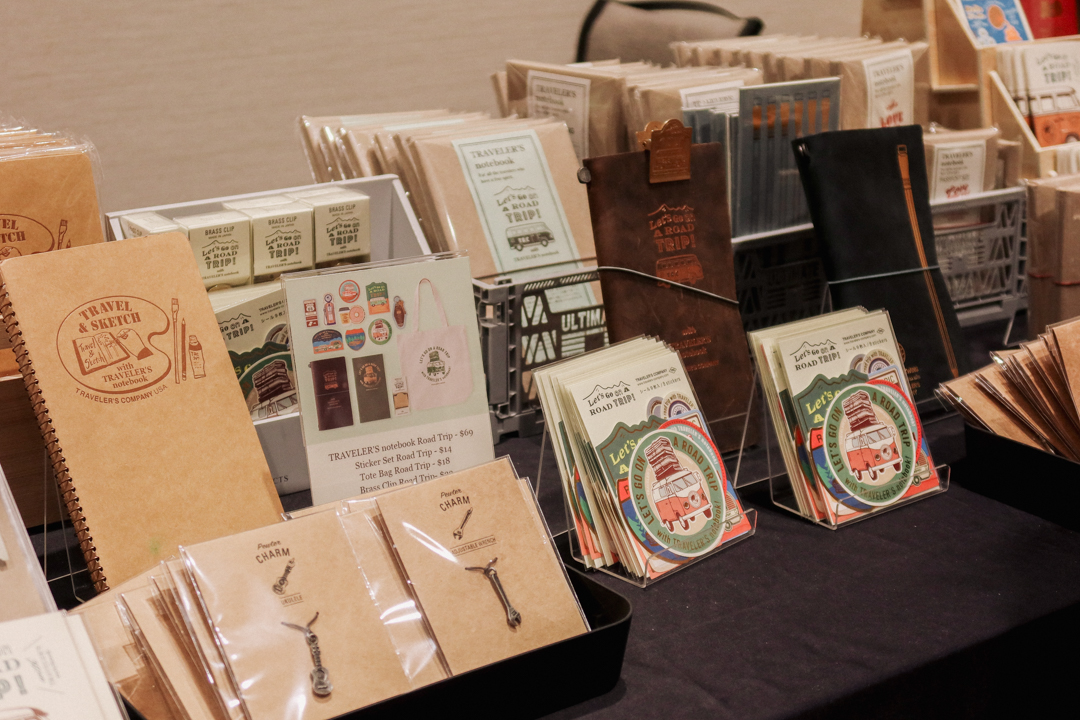 TRC USA Limited items like the Road Trip TRAVELER'S notebook at the TRC USA table at Little Craft Fest.