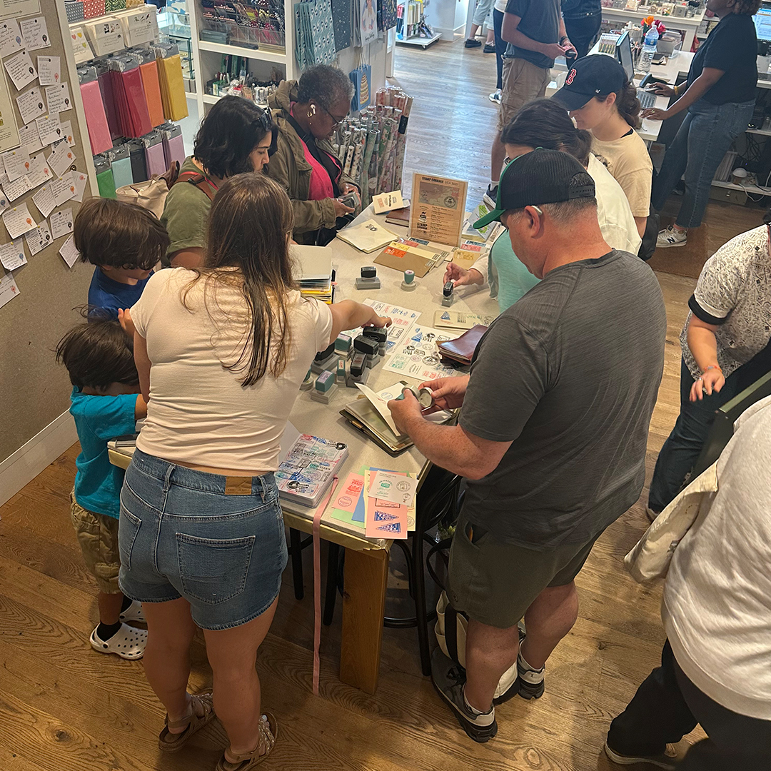 Fans enjoying the Stamp Caravan event at Penny Post.