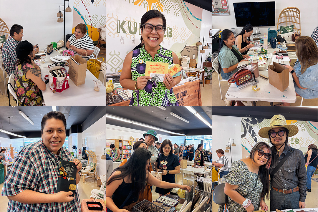 A collage of six images from the TRC USA pop-up at KUBO LB. People are creating crafts, smiling, browsing a market, and enjoying a lively, creative atmosphere.