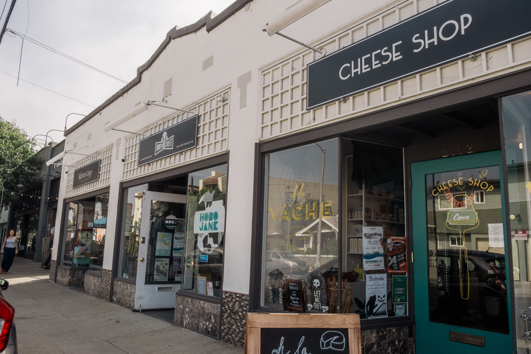 A photo of the cheese store on 4th Street in Long Beach, California.