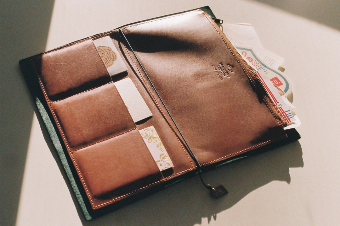 TF Original Leather Zipper Case in Regular Size in brown.