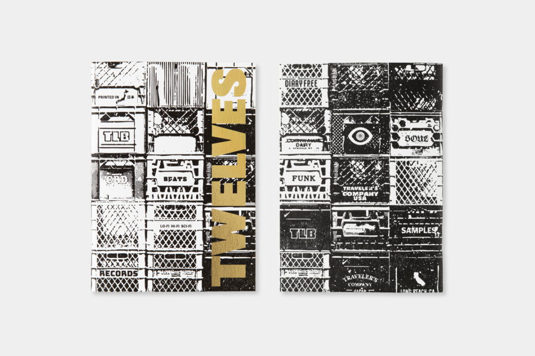 The front and back cover of TRAVELER’S notebook refill TWELVES RECORD Crate (Passport Size).