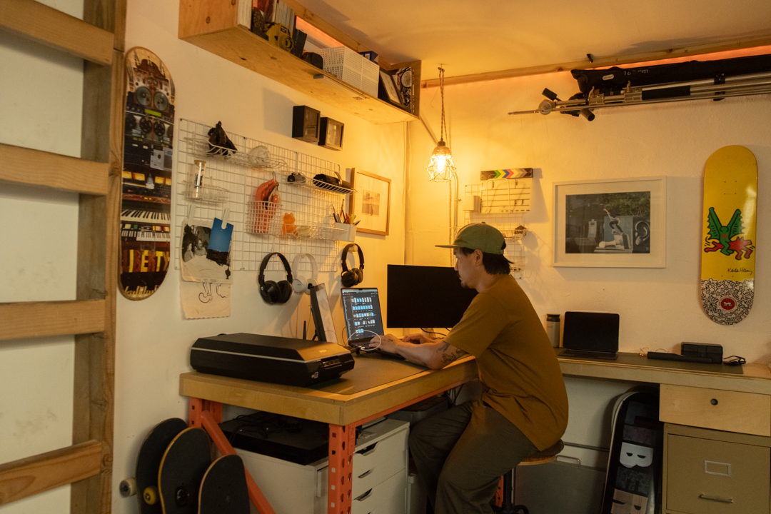 Tony Bach is the creative artist behind TWELVES RECORD, working in his attached studio.