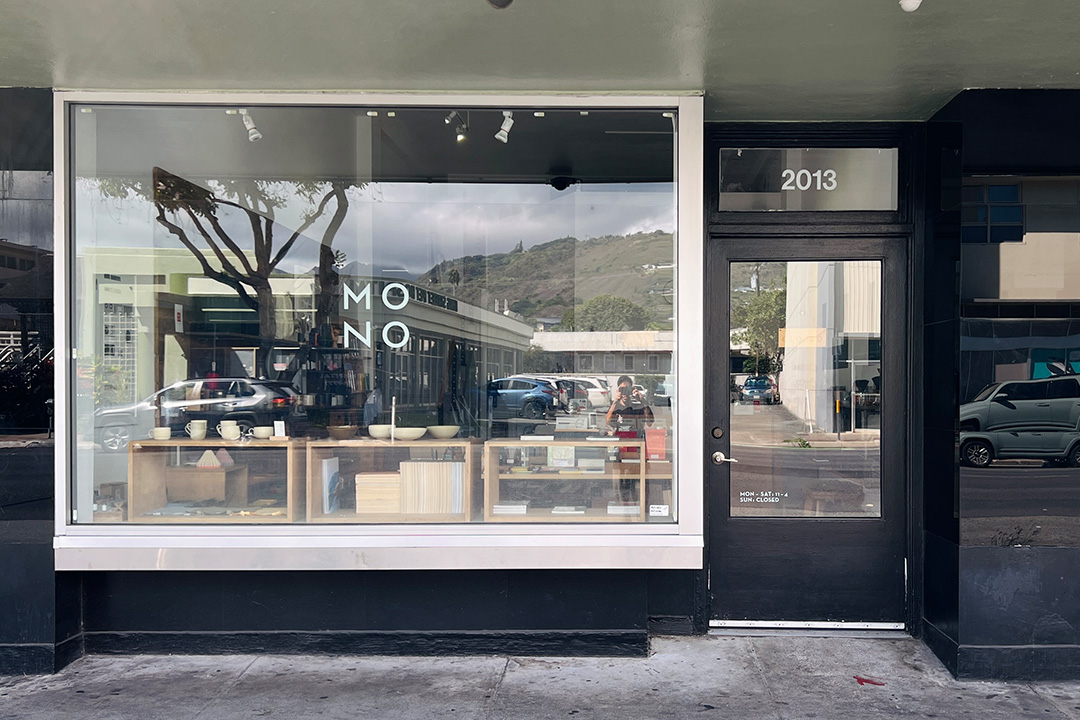 The storefront view of MONO store in Honolulu, Hawaii.