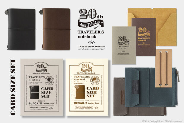 20th Anniversary of TRAVELER'S notebook Card Size Set.