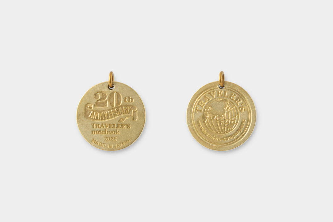 TRAVELER'S notebook 20th Anniversary Customization Set Brass Charm.
