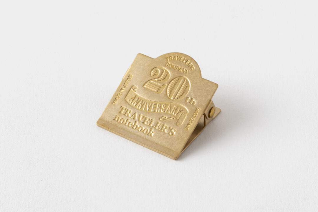 TRAVELER'S notebook 20th Anniversary Customization Set Brass Clip.