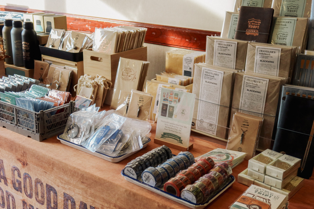 The TRC USA table is filled with TRAVELER’S COMPANY items and special TRAVELER'S FACTORY items, which were curated for the San Francisco Stationery Fest.