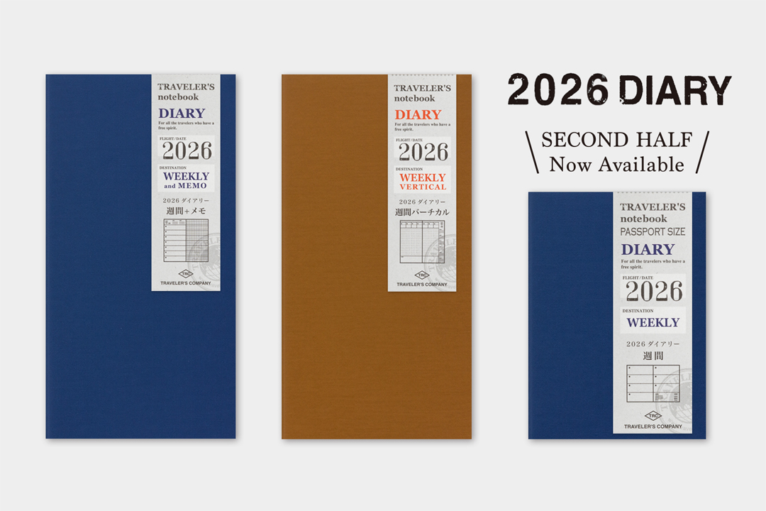 TRAVELER'S notebook 2026 DIARY Second Half is here.