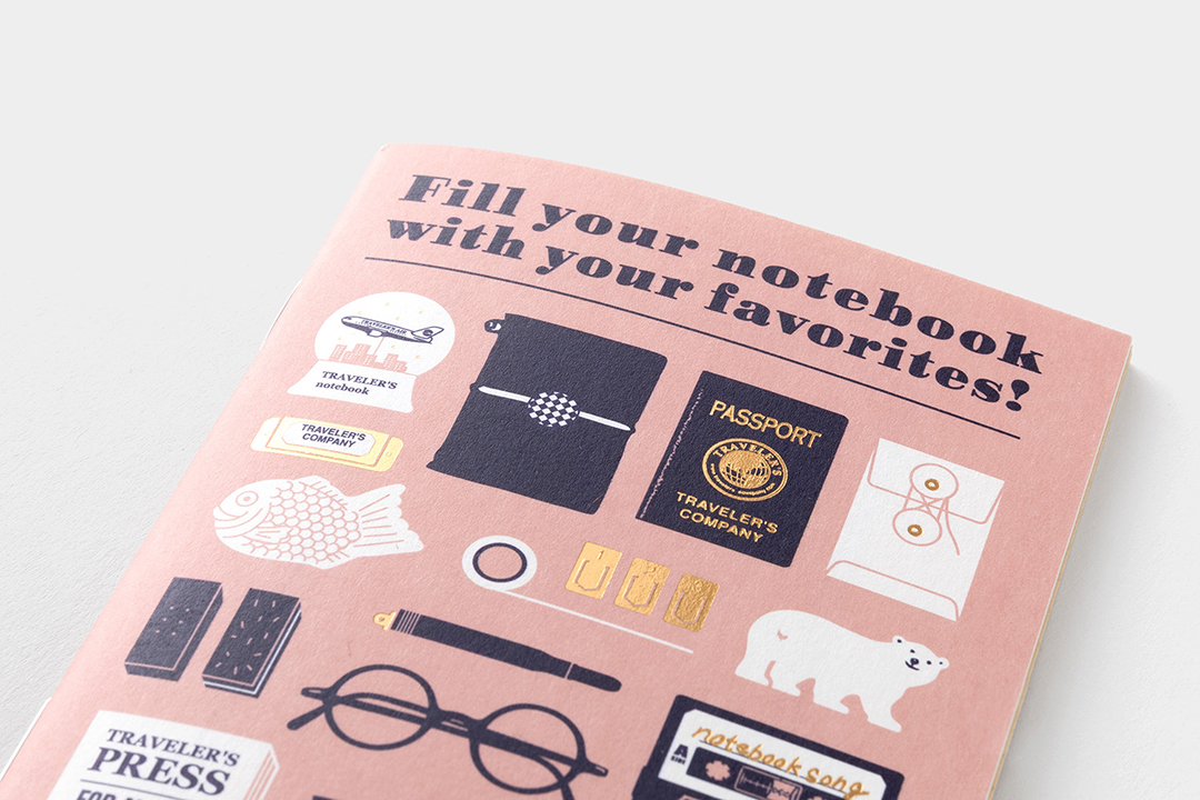 TRAVELER’S notebook Passport Size Refill 20th Anniversary Items cover design.