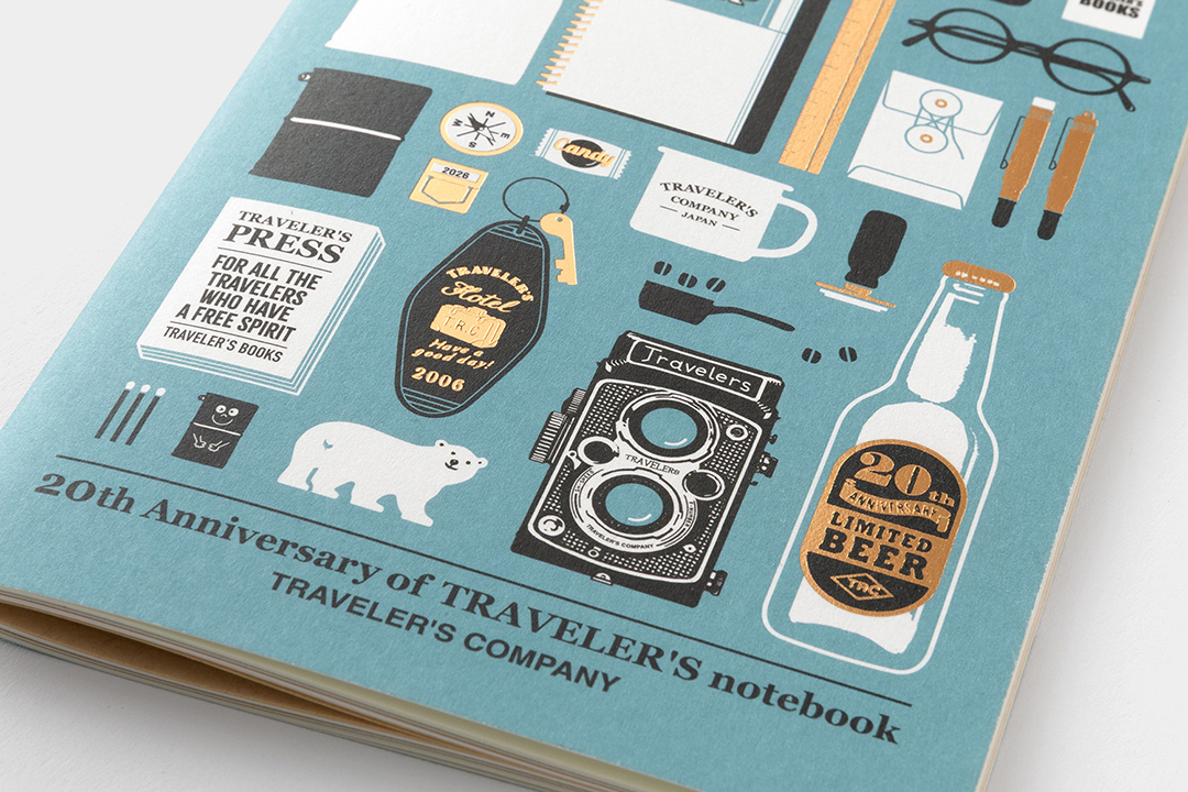 TRAVELER’S notebook Refill 20th Anniversary Items cover design.