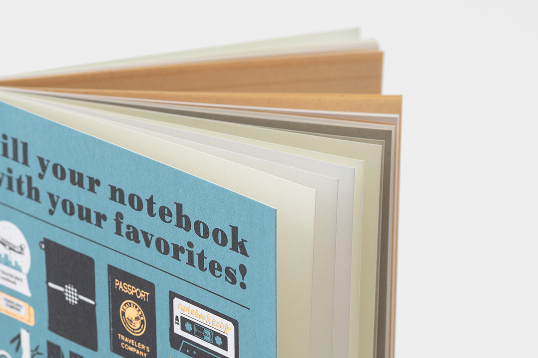 Inside pages of TRAVELER’S notebook Refill 20th Anniversary Items.