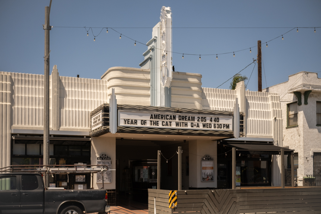 An old vintage movie theatre in Retro Row in Long Beach, California.