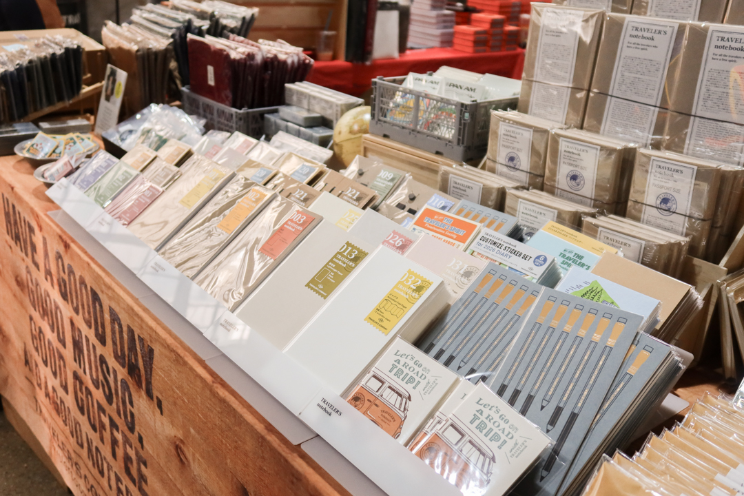 A mix of TRAVELER'S notebook inserts at the TRC USA table at Stationery Fest 2026.